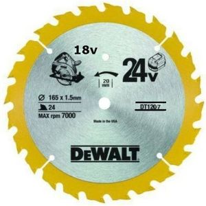 DeWALT Cirkelzaagblad voor Hout | Construction | Ø 165mm Asgat 20mm 24T - DT1949-QZ