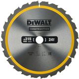 DeWalt DT1961 Bouwcirkelzaagblad voor stationaire zagen/cirkelzaagblad (315/30 mm 24WZ, voor snelle snijden)