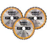 DeWALT DT1962 Cirkelzaagbladen Set 216mm (24T/24T/40T 216 X 30mm))