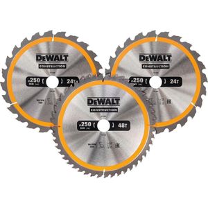Dewalt - Kreissägeblatt-Set construction 250x30 3-teilig: 2x DT1956 + 1x DT1957