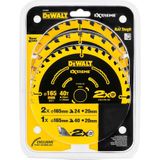 DeWalt DT10397 Constructie Cirkelzaagbladen set - 165 x 20 x 24T x 24T x 40T - Hout