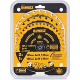 DeWalt DT10397 Constructie Cirkelzaagbladen set - 165 x 20 x 24T x 24T x 40T - Hout