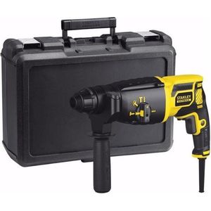 Stanley FatMax 750 Watt SDS-plus boorhamer FME500K (1,8 joule, pneumatisch hamerwerk, rechts-/linksloop, voor hamerboren, boren, beitelen, incl. accessoires + koffer)