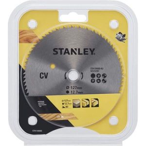 Stanley STA10000-XJ chroom-lemmet Ø 127 x 12,7 mm 80 tanden fijner, tegen nerf van zacht hout en multiplex.