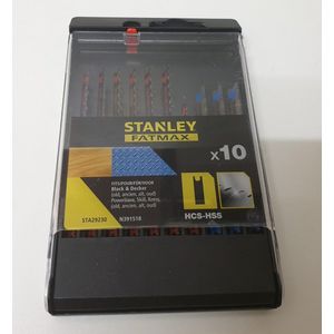 Stanley STA29230 cassette met 10 bladen, voor decoupeerzagen van Black & Decker, U-vorm voor hout en metaal, zwart