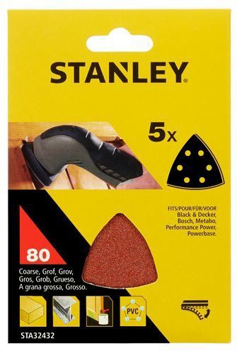 Stanley - Sta32432-xj - Schuurpads - K80 - 5 Stuks - Voor Detailschuurmachines