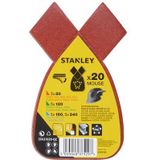 Stanley - STA31029-QZ - Schuurvellen - 20 Stuks - Geperforeerd