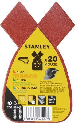 Stanley - STA31029-QZ - Schuurvellen - 20 Stuks - Geperforeerd