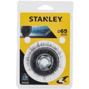 Stanley borstel druciana garnkowa 65mm M14 staaldraad gegolfd 1 stuk STA36200