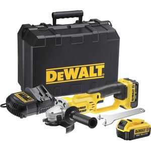 DeWalt Accu-haakse Slijper set DCG412M2 Compleet met 2 Accu's 4Ah en Lader In Stevige Koffer