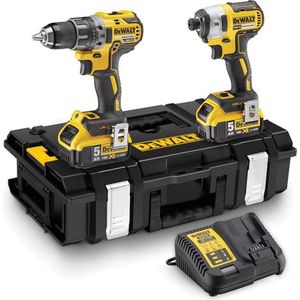 DeWalt DCK266P2T 18V Li-Ion accu klopboor-/schroefmachine (DCD796) & slagschroevendraaier (DCF887) combiset (2x 5.0Ah accu) in TSTAK