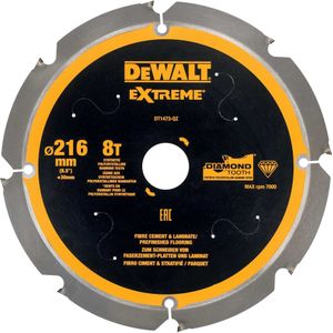 DeWALT Cirkelzaagblad Voor Cementplaten - Extreme - Ø 216mm Asgat 30mm 8T - DT1473-QZ