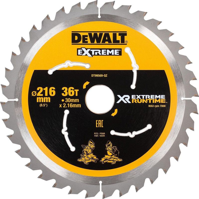 DeWALT DT99569 - Zaagblad - 216 x 30 mm - 36 Tanden - Hardmetaal