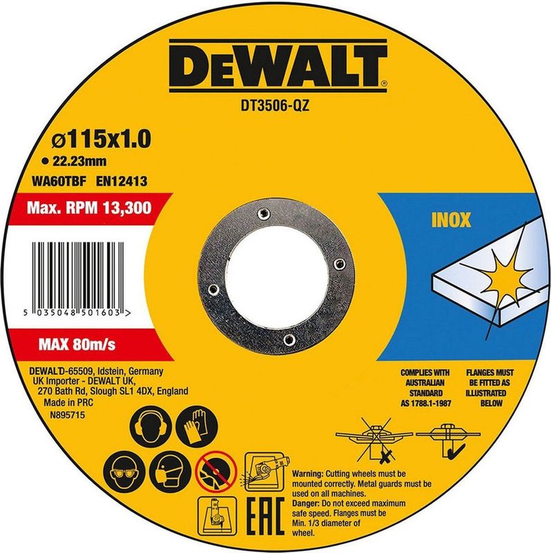 DeWALT - Snijschijf voor Metaal - 115 mm - 10 Stuks