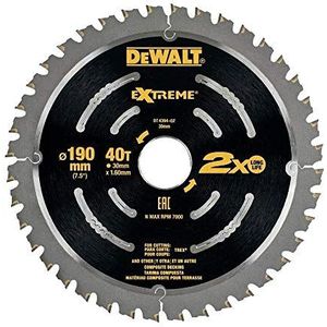 DeWalt Dt4394 Houtcirkelzaagblad Extreme, 190 mm