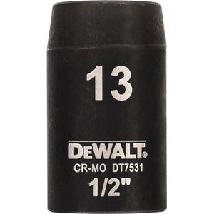 DeWALT DT7531 Krachtdop - 1/2 - 13mm - Korte Lengte - Geschikt voor Slagmoersleutels