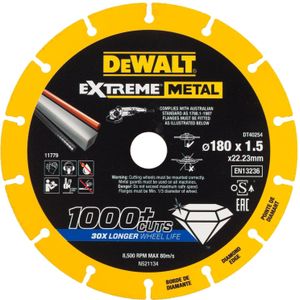 DeWALT DT40254 EXTREME™ Metal Diamant Doorslijpschijf 180mm