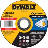 DEWALT DT43904-QZ DT43904-QZ-Disc korte plaat van roestvrij staal met professionele korrel van aluminium Long Life 125 x 1,6 x 22,23 mm, meerkleurig