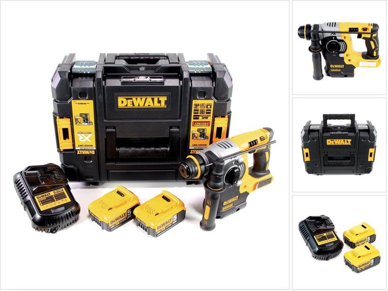 DeWalt DCH273P2T 18V Li-Ion Accu SDS-plus combihamer set (2x 5.0Ah accu) in TSTAK - 2,1J - koolborstelloos