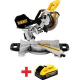 DEWALT DCS365N Accu-afkortzaag, afkort- en verstekzaag, 184 mm zaagbladdiameter, 48 graden hellingsinstelling, XPS-zaaglijnweergave, levering zonder accu en oplader