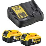 DeWALT DCB115P2 Starterset lader + 2 Accu's 18V 5.0Ah XR Li-ion