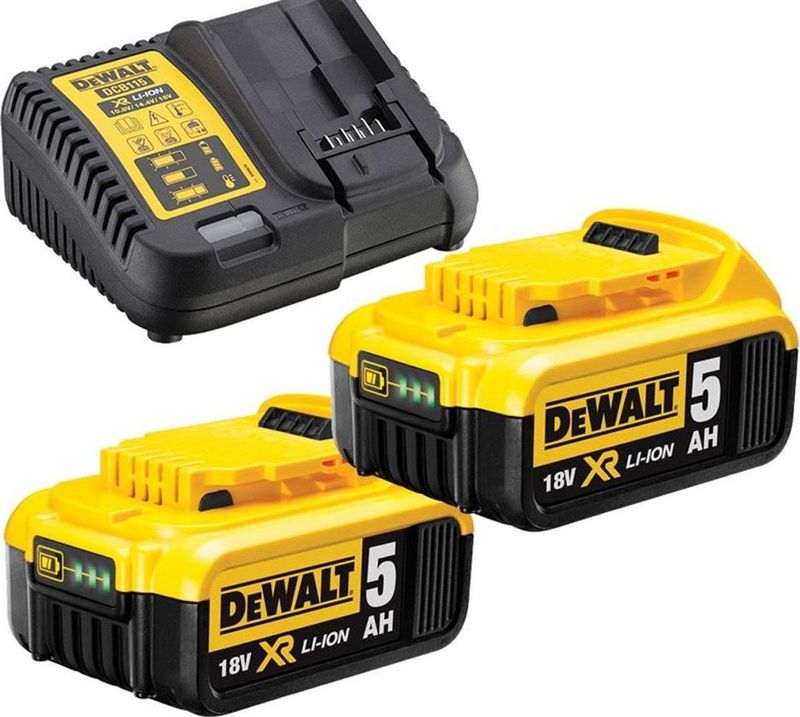 DeWALT DCB115P2 Starterset lader + 2 Accu's 18V 5.0Ah XR Li-ion