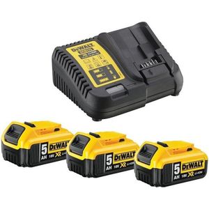 DeWALT DCB115P3 Starterset lader + 3 Accu's 18V 5.0Ah XR Li-ion