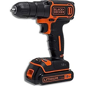 Black & Decker Cordless drill 18.0V/1.5Ah, Li-Ion, 1 batterij, diode