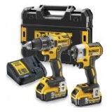 DeWalt DCK268P2T Accuboormachine DCD791 + Slagschroevendraaier DCF887 - 18v 5.0Ah Li-ion -