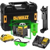 DeWalt DCE0811D1G 10,8V Li-Ion accu Kruislijnlaser 360 graden set (1x 2,0Ah accu) in koffer - groen