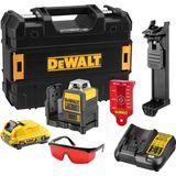 Dewalt DCE0811D1R 10,8V Li-Ion accu kruislijnlaser 360 graden set (1x 2,0Ah accu) in TSTAK - Rood - 15m - 2 lijnen