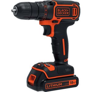 BLACK+DECKER BDCDC18KB-QW Accuschroef-/Boormachine - 18V - met 400mA Lade - 2 Accu's en Koffer