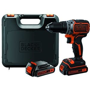 BLACK+DECKER - 18V Accuboormachine - Boormachine - Zwart - Lithium-Ion - 2 Accu's