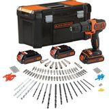 BLACK+DECKER BDCHD181B3A-QW Accu Klopboormachine - 18V - 3 accu's - incl. 120 accessoires