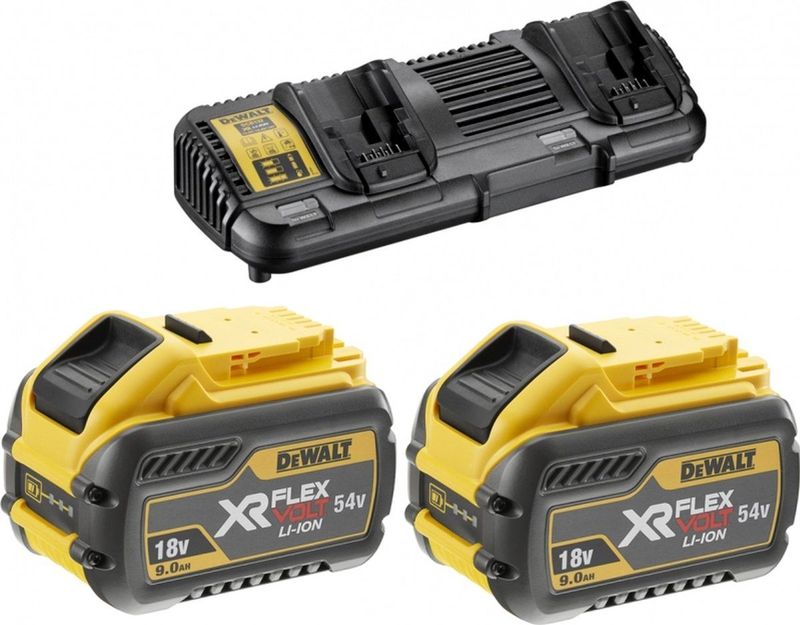 DeWALT DCB132X2 XR Flexvolt Accu's (2st) 54V 9.0Ah Li-ion + Duolader