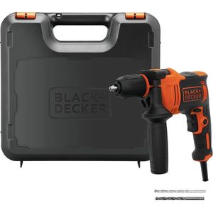 BLACK+DECKER 550W Klopboormachine BEH550K - 1 snelheid - incl. koffer en boren