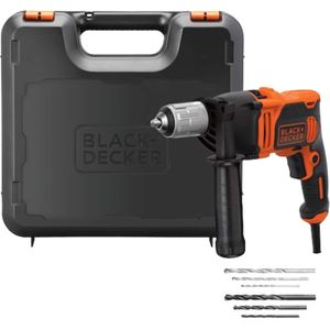 BLACK+DECKER BEH850K-QS Klopboormachine - 850W - 1 snelheid - incl. koffer en boren