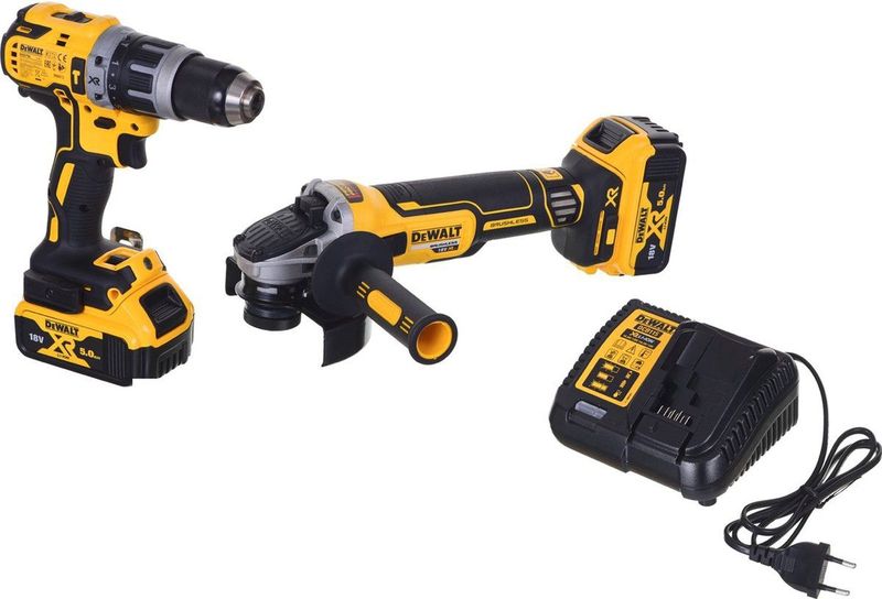 DeWalt DCK2080P2T accu set |  DCD796 accuboormachine + DCG405 accu haakse slijper | 18v 5.0Ah Li-ion