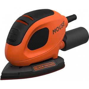 Black+Decker Driehoekschuurmachine muis (55 watt, schuurplaat 133 x 95 mm, met stofzuigeradapter, slijpen/polijsten, klittenbandfix-systeem, incl. 6 schuurpapier + 12 reserveschuurpapierpunten) BEW230