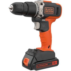 BLACK+DECKER BCD003ME2K-QW accu-slagboormachine, 18 V, 2 x 2, 5 Ah, 45 Nm, 1400 omw/min, 21.000 omw/min, 2 snelheden, 2 batterijen, oplader inbegrepen, levering in koffer