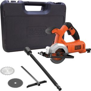 BLACK+DECKER BES510K-QW Mini cirkelzaag - 400W - 85mm zaagdiepte - incl. accessoires en koffer