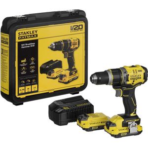 Stanley SFMCD721D2K FATMAX® V20 Accu klop-/schroefboormachine Brushless 18V 2.0Ah in Koffer