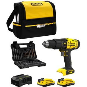 Stanley Schroefklopboormachine 50-delige schroef- en boorbitsset (STA7188-XJ)2x 2.0Ah accu's Softbag