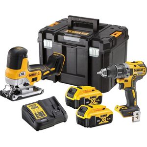 DeWALT DCK298P2T Accu Combiset DCD791 Accuboor + DCS335 Decoupeerzaag 18V 5.0Ah Li-Ion in TSTAK koffer