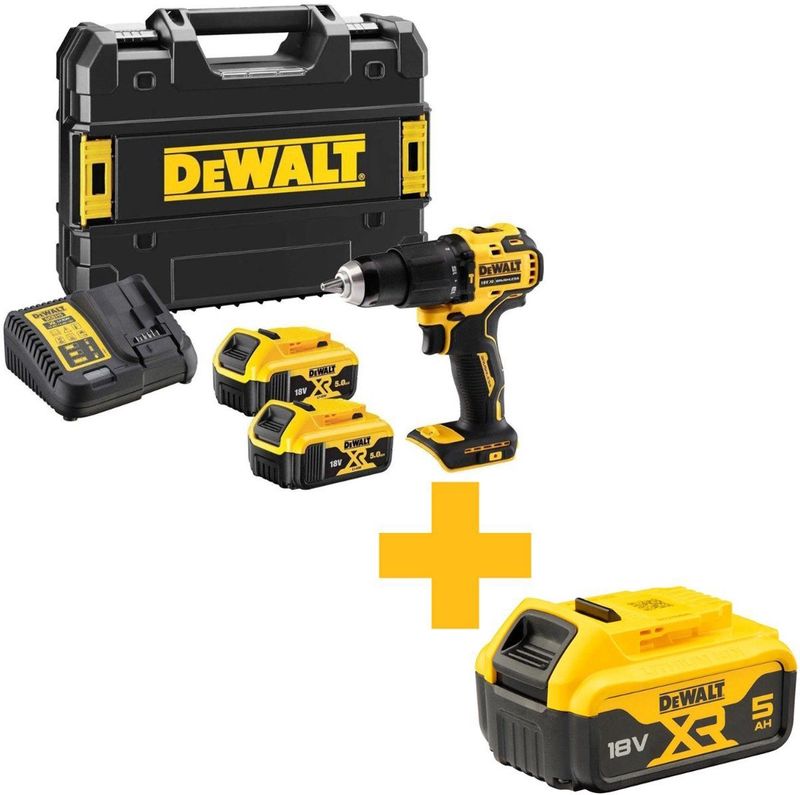 DeWALT DCD709P2T Compacte accu klop-/schroefboormachine 18V XR 5.0Ah in TSTAK