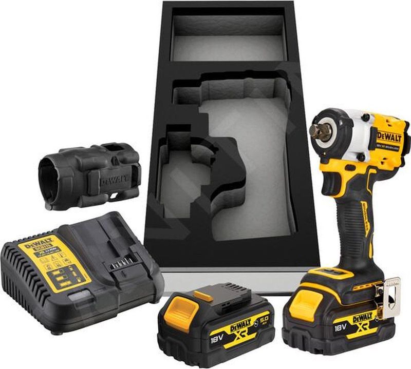 DeWALT - DCF899P2 - Slagmoersleutel - Geel/Zwart - 18V - 2x 5,0 Ah Accu's