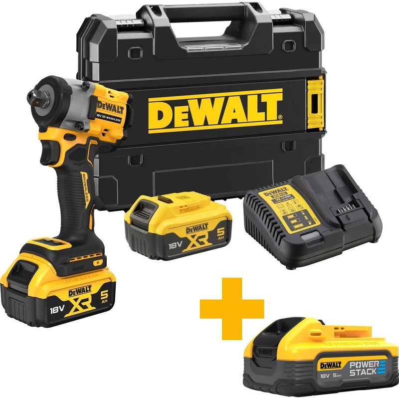 DeWALT DCF922P2T Accu Slagmoersleutel 1/2 Pinaansluiting 18V XR 5.0Ah in TSTAK