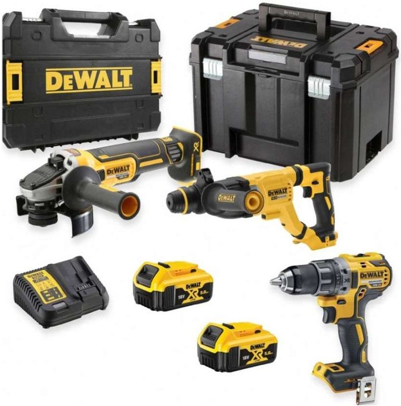 Dewalt - DCK327P2T - Accugereedschap Set - 18V - Inclusief Boorhamer en Haakse Slijper