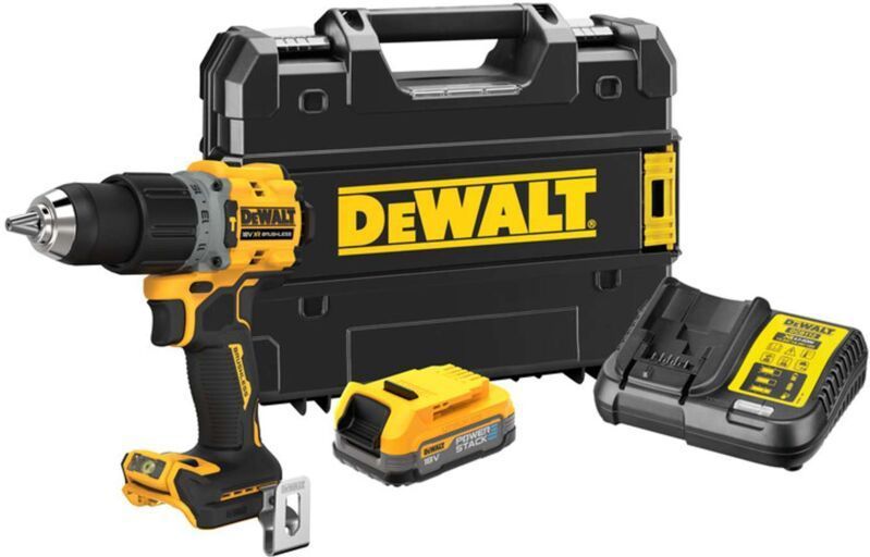 DeWALT DCD805E1T Compacte accu klop-/schroefboormachine 18V XR 1.7Ah POWERSTACK in TSTAK