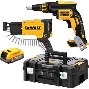 DeWALT DCF620E1K-XJ 18V Li-Ion Accu Gipsschroefmachine / Bandschroefmachine Set (1 X Power Stack Accu) In TSTAK